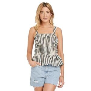 Linen Blend Striped Tank Top NWT